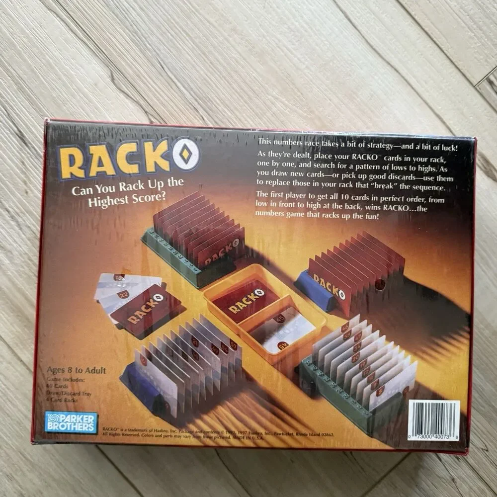 RACKO Card Game 1992, 1997 by Parker Brothers Sealed Vintage Retro Made in USA